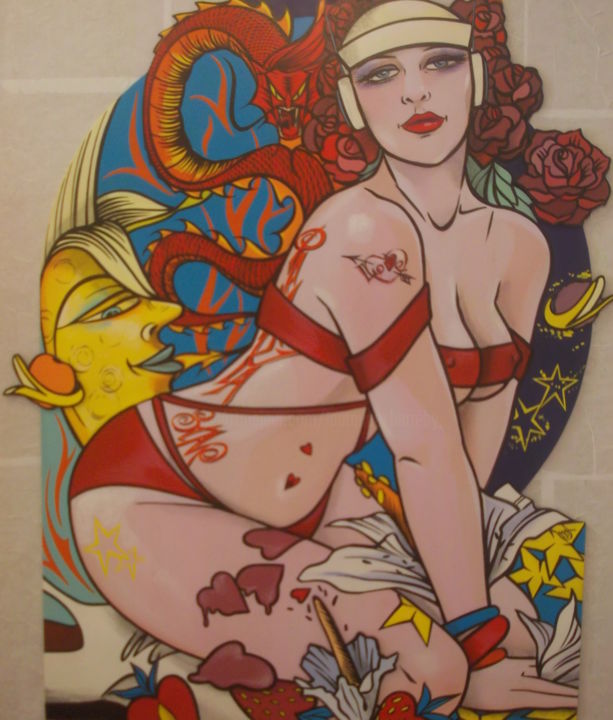 Painting titled "PAMELA STAR" by Laurence Delmotte-Berreby, Original Artwork, Acrylic