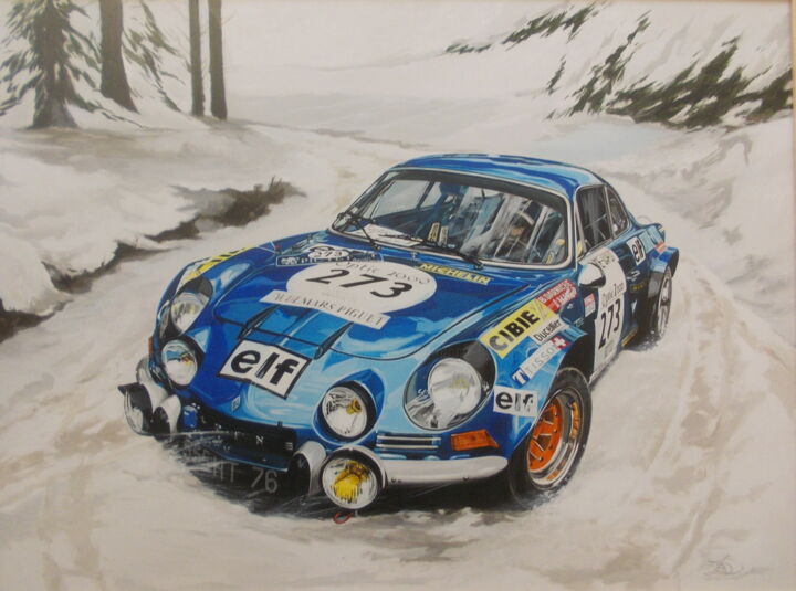 Painting titled "ALPINE A110" by Laurence Delmotte-Berreby, Original Artwork, Acrylic