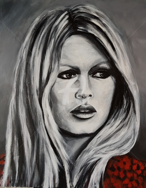 Painting titled "Brigitte Bardot" by Laurence Clerembaux, Original Artwork