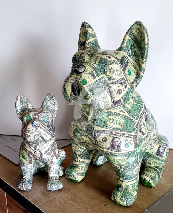 Sculpture intitulée "Dollar" par Laurence Clerembaux, Œuvre d'art originale, Argile