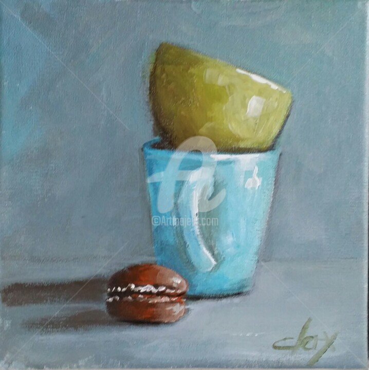 Peinture intitulée "Le macaron" par Laurence Clerembaux, Œuvre d'art originale, Acrylique