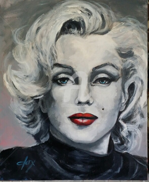 Peinture intitulée "Marylin" par Laurence Clerembaux, Œuvre d'art originale