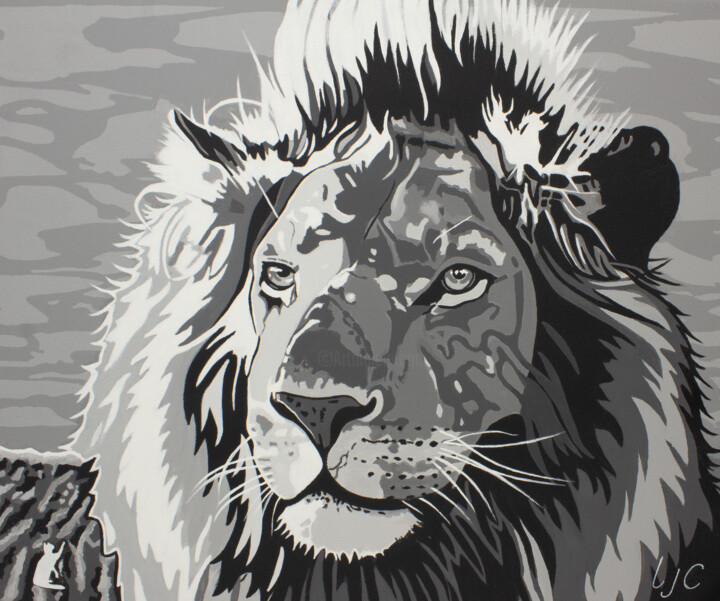绘画 标题为“Lion Narnia” 由Laurence Coindre, 原创艺术品, 丙烯