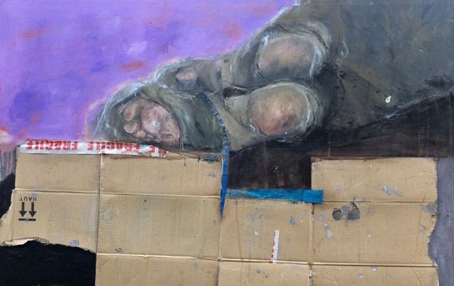 Peinture intitulée "Homeless" par Laurence Courbot, Œuvre d'art originale, Acrylique