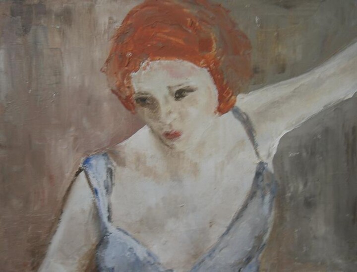 Peinture intitulée "Rousse" par Laurence D Antonio Lignel, Œuvre d'art originale