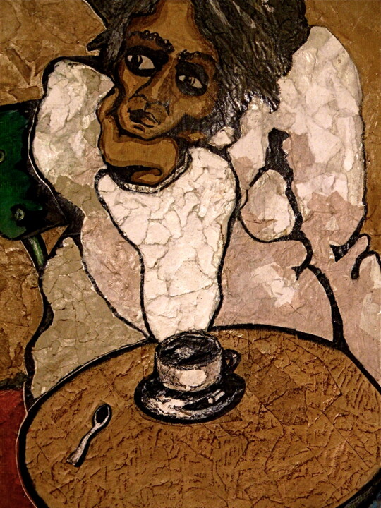 Peinture intitulée "pause café détail.j…" par Laurence Fillod, Œuvre d'art originale