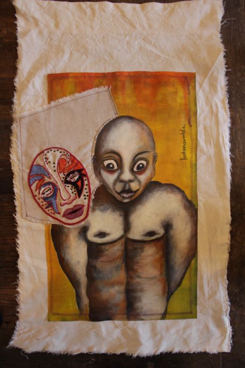 Peinture intitulée "Derrière le masque 1" par Fontencomble, Œuvre d'art originale, Acrylique