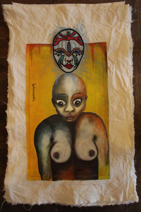 Peinture intitulée "Derrière le masque 8" par Fontencomble, Œuvre d'art originale, Acrylique