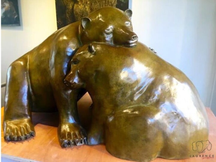 Sculpture intitulée "L'Etreinte" par Laurence Friche, Œuvre d'art originale, Bronze