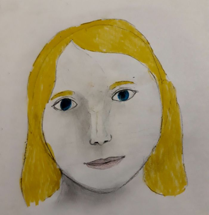 Drawing titled "Portrait" by Snow Guénard, Original Artwork
