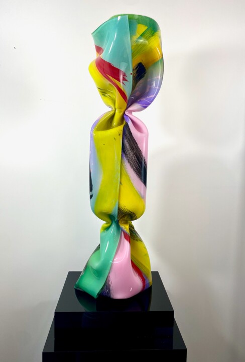 Skulptur mit dem Titel "Wrapping Bonbon Tra…" von Laurence Jenk, Original-Kunstwerk, Kunststoff