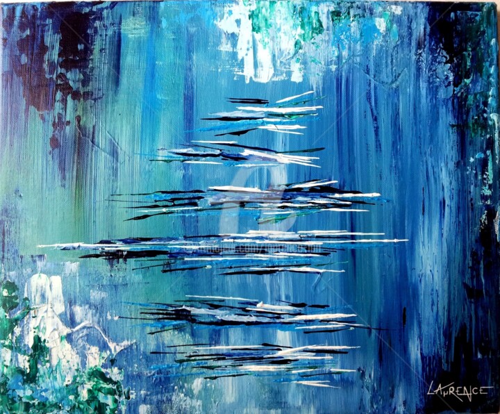 Painting titled "ABYSSES" by Laurence Lbn, Original Artwork, Acrylic