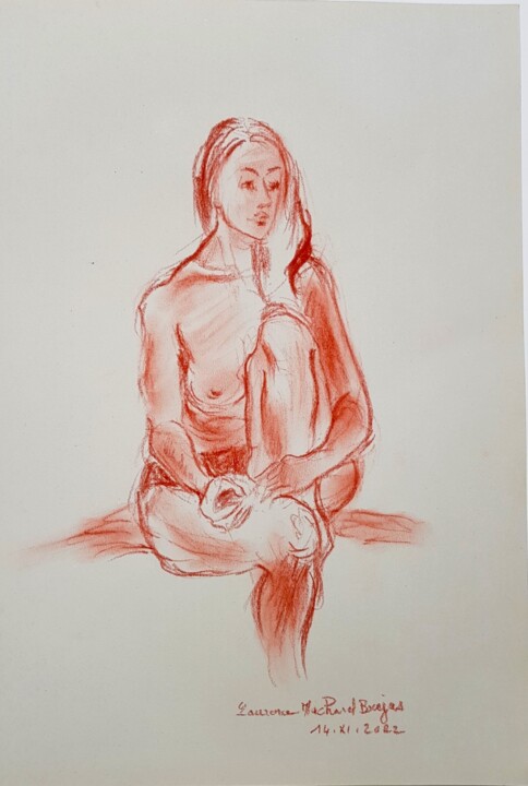 Dessin intitulée "La charmeuse" par Laurence Machard Brujas, Œuvre d'art originale, Crayon