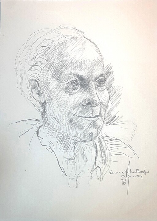 Dessin intitulée ""Visage de Montesqu…" par Laurence Machard Brujas, Œuvre d'art originale, Crayon