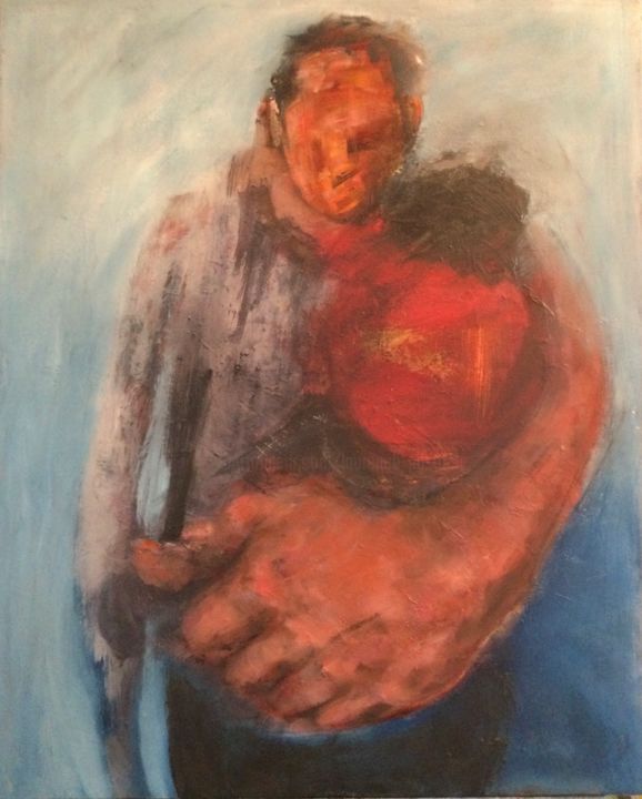 Peinture intitulée "la fin du cauchemar" par Laurence Pustoc'H, Œuvre d'art originale, Huile Monté sur Châssis