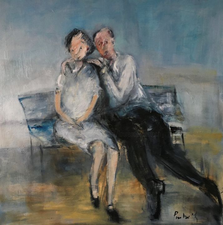 Peinture intitulée "Le nombre des années" par Laurence Pustoc'H, Œuvre d'art originale, Huile Monté sur Châssis