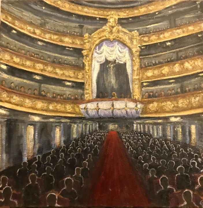 Peinture intitulée "Opening performance…" par Laurence Blanchard, Œuvre d'art originale, Huile