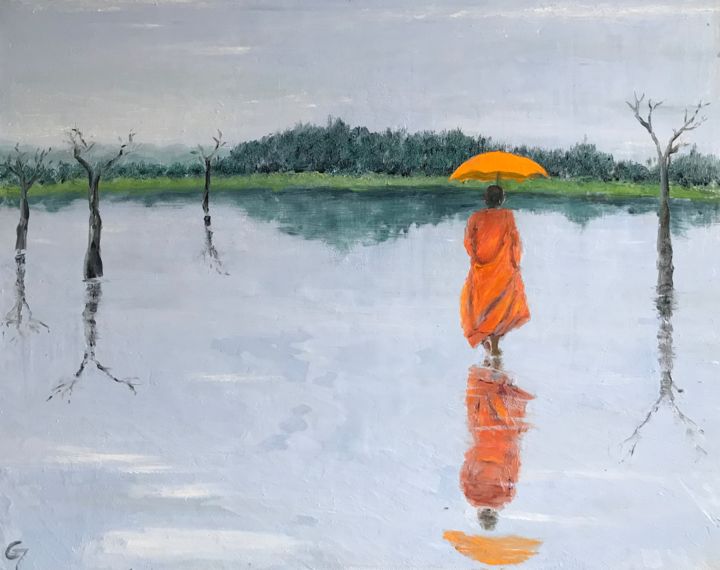 Painting titled "To the temples - An…" by Laurence Blanchard, Original Artwork, Oil