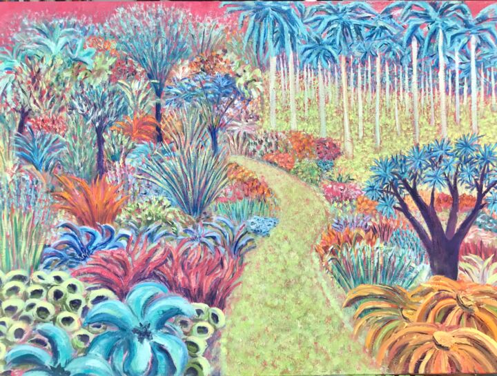 Pintura titulada "Botanic Garden - Me…" por Laurence Blanchard, Obra de arte original, Oleo
