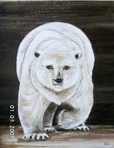 Painting titled "la balade de l'ours…" by Chilin Laurence, Original Artwork