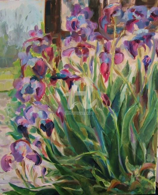 Peinture intitulée "Iris" par Laurence Cohen, Œuvre d'art originale