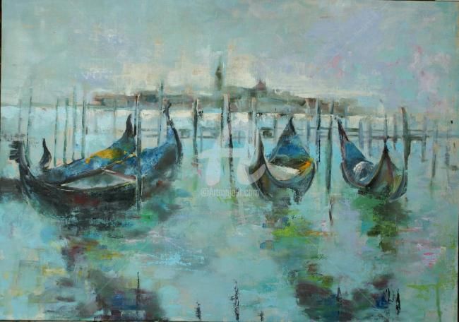 Peinture intitulée "Venise" par Laurence Cohen, Œuvre d'art originale