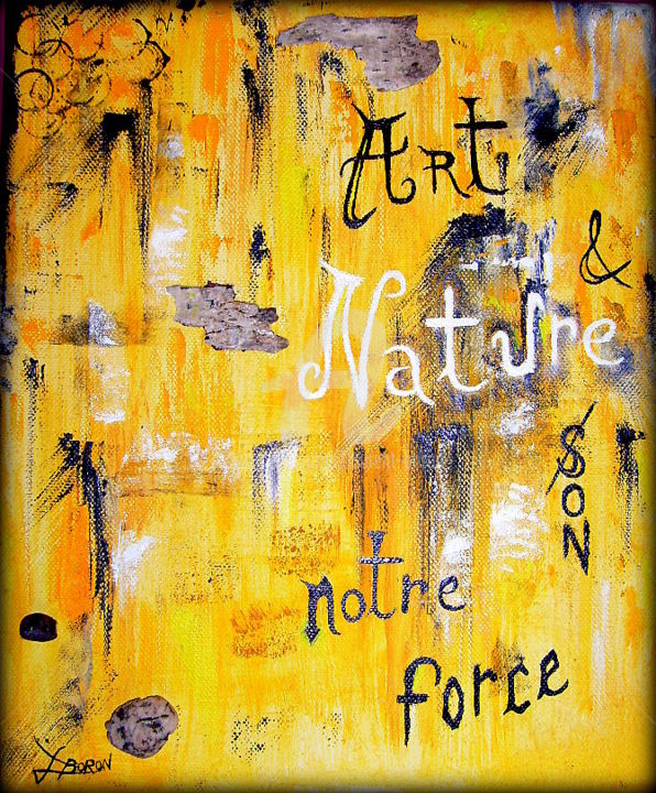 Painting titled "Art & Nature son no…" by Laurent Boron, Original Artwork, Oil