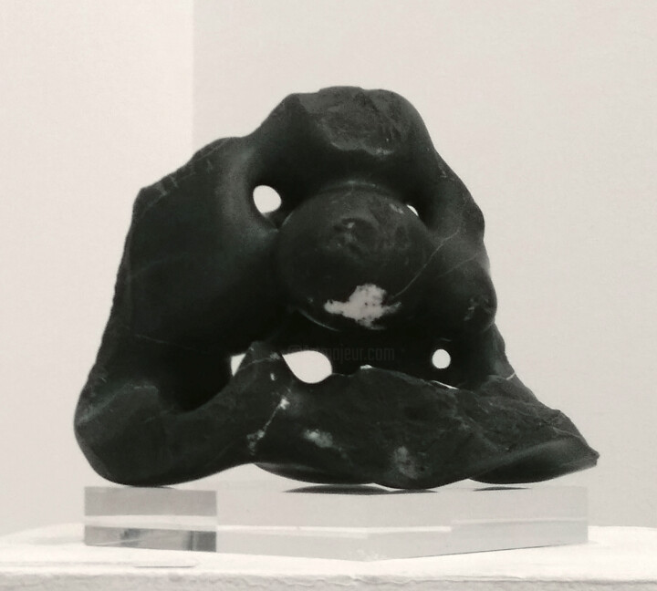 Sculptuur getiteld "Petit nuage noir" door Laurent Boucheron, Origineel Kunstwerk, Steen