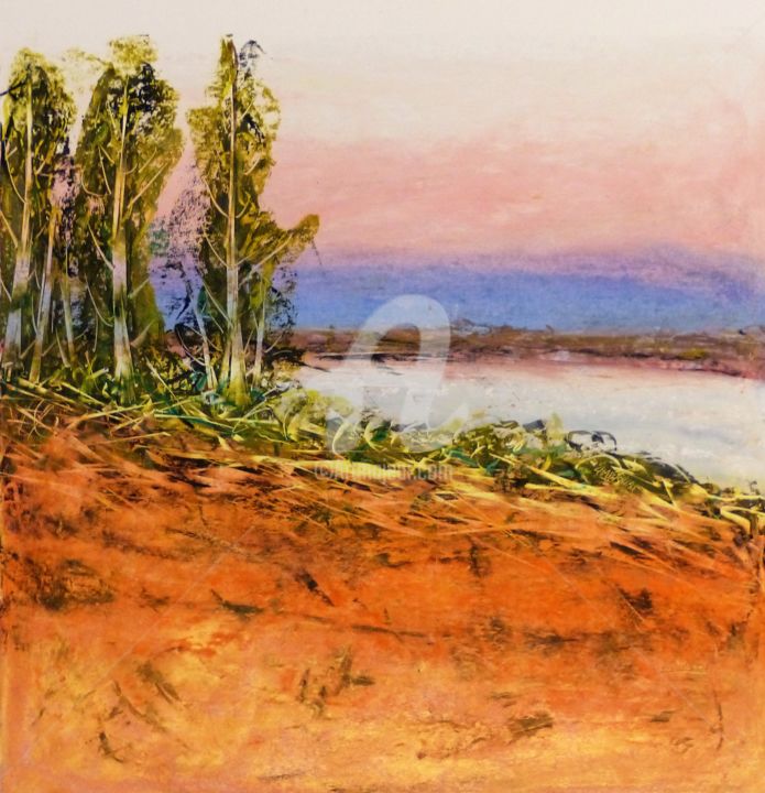 Peinture intitulée "Les trois arbres" par Laurent Chabrillat, Œuvre d'art originale, Pastel