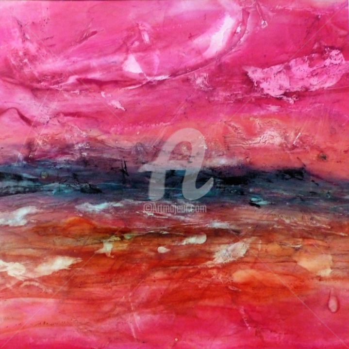 Malarstwo zatytułowany „bord de mer abstrait” autorstwa Laurent Chabrillat, Oryginalna praca, Atrament