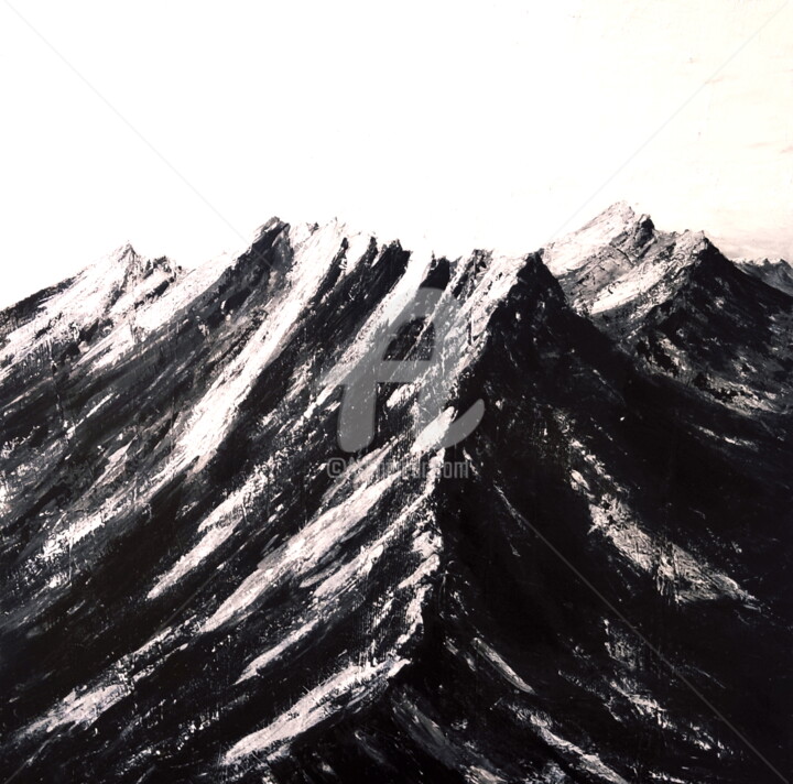 Malarstwo zatytułowany „Montagnes” autorstwa Laurent Chabrillat, Oryginalna praca, Akryl
