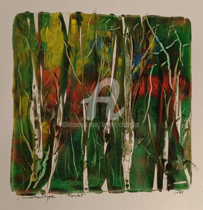 Obrazy i ryciny zatytułowany „Forêt” autorstwa Laurent Chabrillat, Oryginalna praca, Monotypia