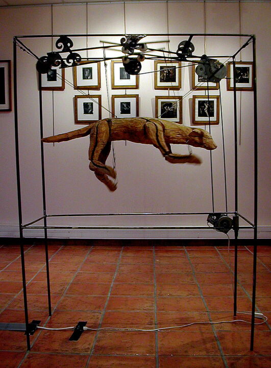 "dream dogs" başlıklı Heykel Laurent Descotils tarafından, Orijinal sanat, Ahşap