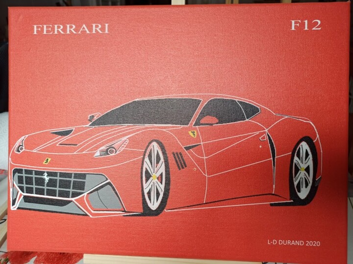 Цифровое искусство под названием "Ferrari F12 créatio…" - Laurent Durand, Подлинное произведение искусства, Цифровая живопис…