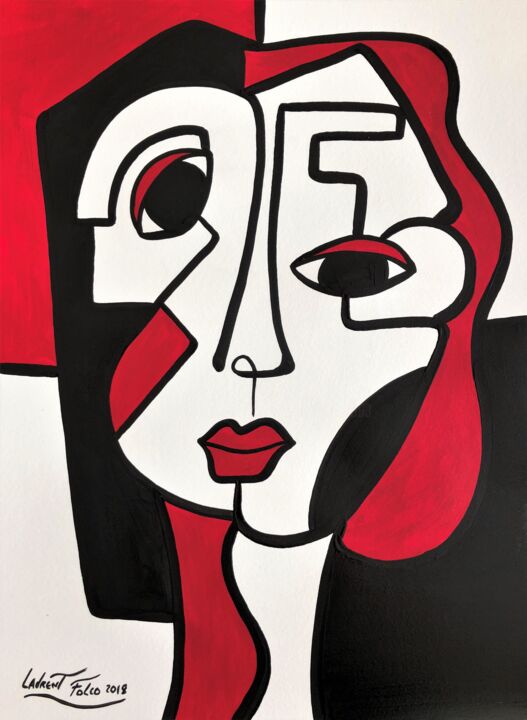 Painting titled "Emilie" by Laurent Folco, Original Artwork, Acrylic