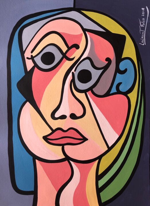 Painting titled "Annabelle" by Laurent Folco, Original Artwork, Acrylic