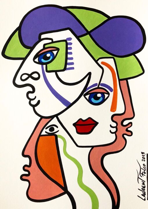 Painting titled "Tchikita" by Laurent Folco, Original Artwork, Acrylic