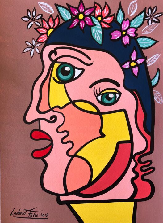 Painting titled "Rossy de Palma." by Laurent Folco, Original Artwork, Acrylic