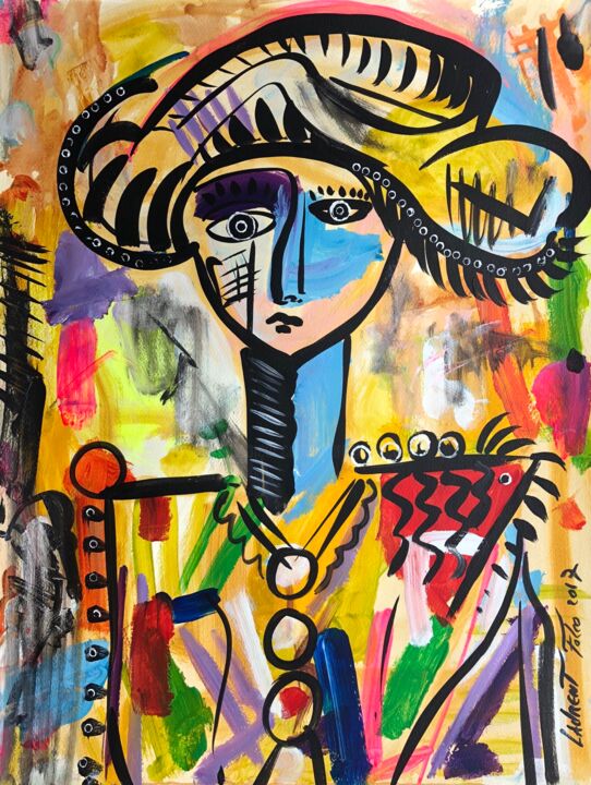 Painting titled "L’arlequin" by Laurent Folco, Original Artwork, Acrylic