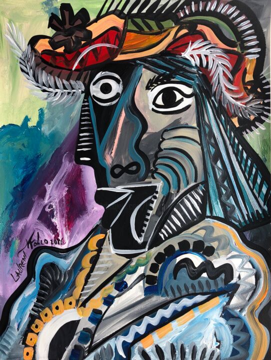 Painting titled "Le roi" by Laurent Folco, Original Artwork, Acrylic