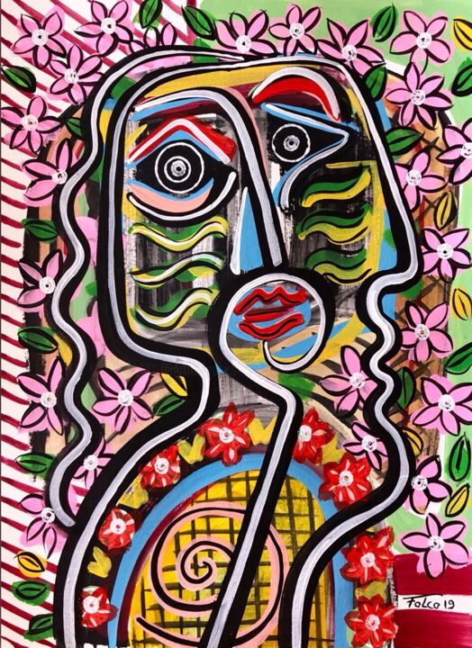 Painting titled "Paradis." by Laurent Folco, Original Artwork, Acrylic