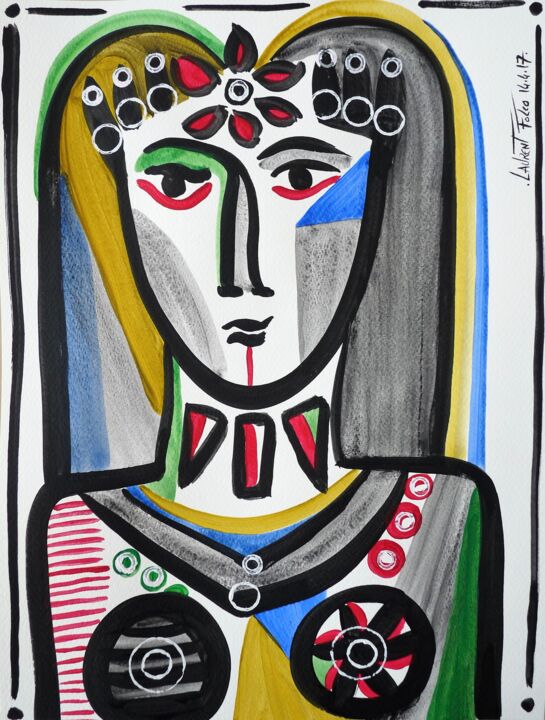 Malerei mit dem Titel "The Goddess" von Laurent Folco, Original-Kunstwerk, Acryl