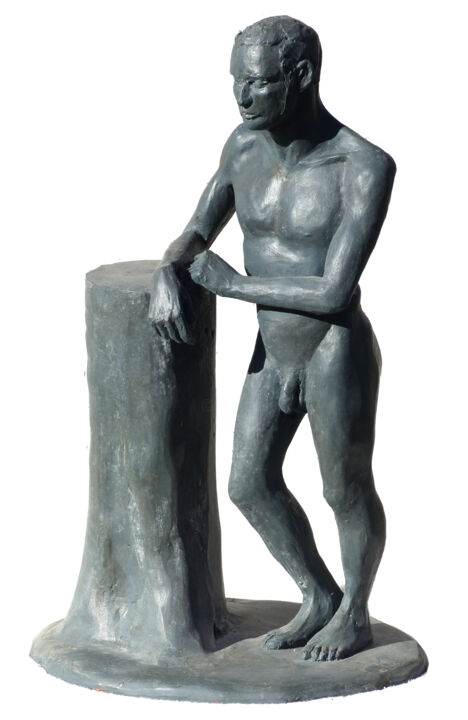 Sculpture intitulée "Nu masculin, jeune…" par Laurent Frontère, Œuvre d'art originale, Terre cuite