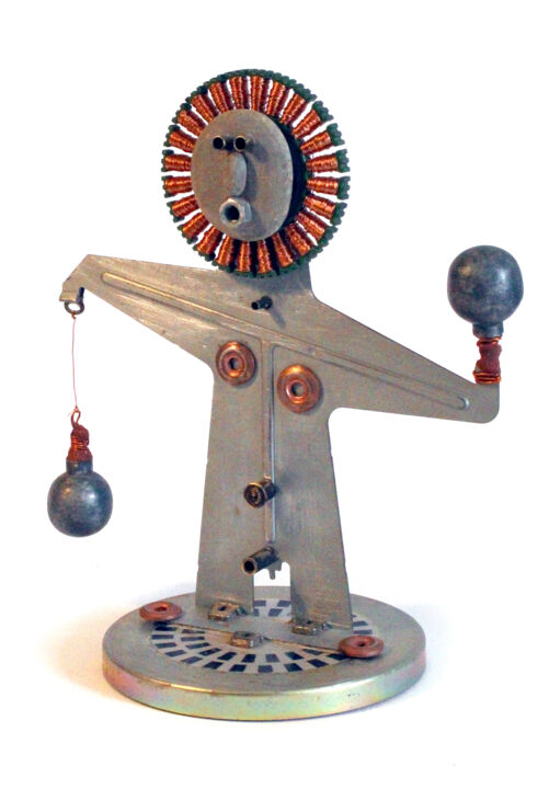 Sculpture intitulée "Astrobloby pesant l…" par Laurent Gaignebet, Œuvre d'art originale, Métaux