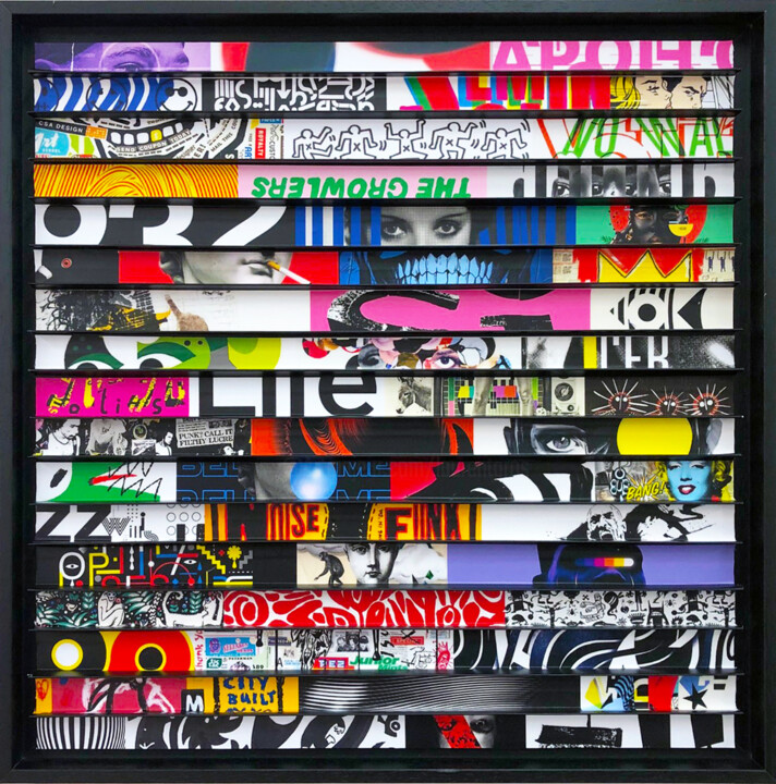 Collages titled "CITY" by Laurent Gros, Original Artwork, Collages Mounted on Aluminium