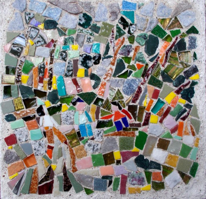 Escultura intitulada "3 enfants" por Laurent Hunzinger, Obras de arte originais, Mosaico