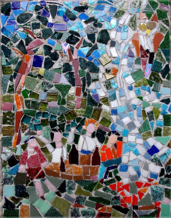 Escultura intitulada "Soirée festive en t…" por Laurent Hunzinger, Obras de arte originais, Mosaico