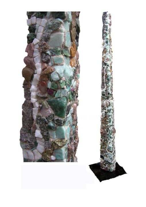 Sculpture titled "Angle vert.jpg" by Laurent Hunzinger, Original Artwork, Mosaic