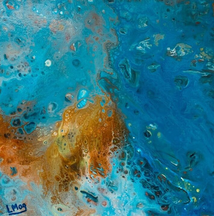 Peinture intitulée "Bleu coast" par Laurent Magrez (LMag), Œuvre d'art originale, Acrylique