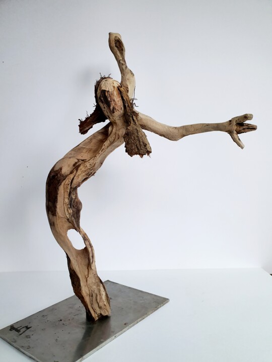 제목이 "Danse"인 조형물 Laurent Malouvet로, 원작, 나무